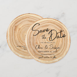 Rustieke Houten QR Code Trouw Save the Date Kaart