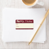 Rustieke houten rendieren rood vrolijk kerstcadeau etiket (Insitu)