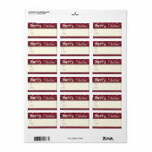 Rustieke houten rendieren rood vrolijk kerstcadeau etiket (Full Sheet)