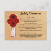 Rustieke Houten Rode Bloem Potten Veiligheidsmaatr Informatiekaartje (Voorkant)