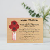 Rustieke Houten Rode Bloem Potten Veiligheidsmaatr Informatiekaartje (Staand voorkant)