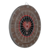 Rustieke Houten Rode Glitter Hart Monogram Naam Dartbord (Voorkant Links)