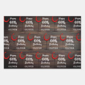 Rustieke Houten Rode Wijn 60e Verjaardag Inpakpapier Vel (Voorkant 3)