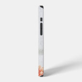 Rustieke houten roze bloemenscript met naam iPhone hoesje (Linkerkant)