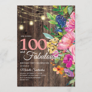 Rustieke houten roze bloemenslingerlichtjes 100 Fa Kaart