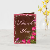 Rustieke Houten Roze Bloemige Trouw Trouwkaart Kaart (Gele Bloem)