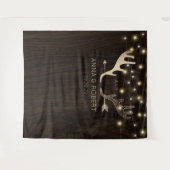 Rustieke Houten Roze Gouden Geweien Pijl Trouwfees Wandkleed (Voorkant (horizontaal))