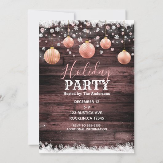 Rustieke Houten Roze Rozen Gouden Sieraden Vakanti Kaart (Voorkant)