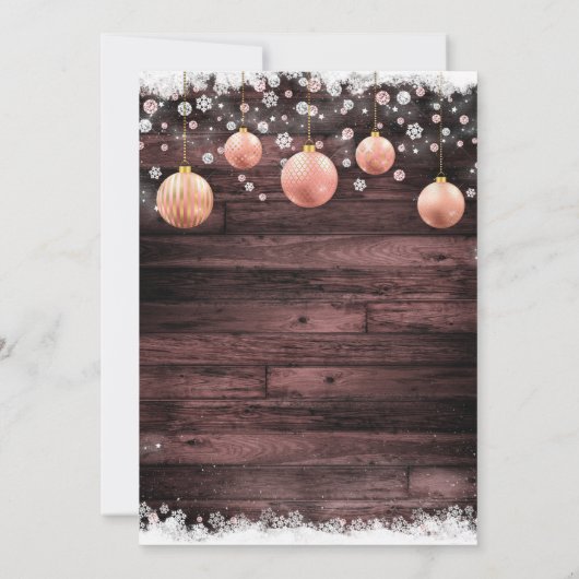 Rustieke Houten Roze Rozen Gouden Sieraden Vakanti Kaart (Achterkant)