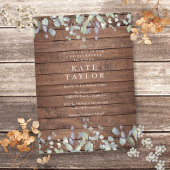 Rustieke Houten Salie en Sering Bloemrijke Bruidsd Kaart