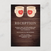 Rustieke houten Schattigee koffiemokken receptie Informatiekaartje (Voorkant)