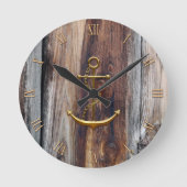 Rustieke Houten Scheepsanker Wandklok (Voorkant)