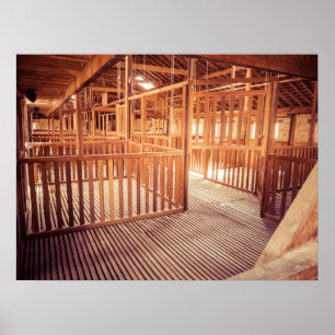 Rustieke houten scheerschuurtje interieur poster