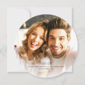 Rustieke Houten Schijf Foto Bruiloft Save the Date Kaart (Achterkant)