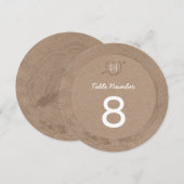 Rustieke Houten Schijf | Tafel Nummer Kaart (Voorkant / Achterkant)