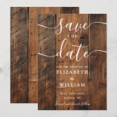 Rustieke houten schuur Boho Chic bruiloft Save The Date (Voorkant / Achterkant)
