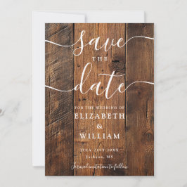 Rustieke houten schuur Boho Chic bruiloft Save The Date
