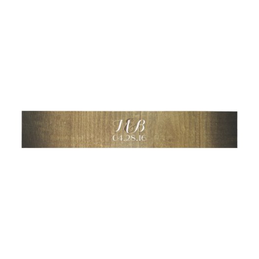 Rustieke houten schuur bruiloft buik banden uitnodigingen wikkel (Vlak)