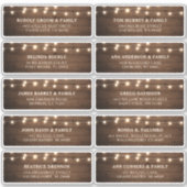 Rustieke Houten Schuur Bruiloft Gast Naam Adres La Sticker (Voorkant)