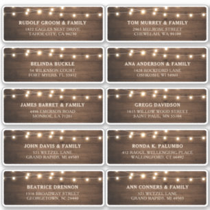 Rustieke Houten Schuur Bruiloft Gast Naam Adres La Sticker