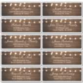 Rustieke Houten Schuur Bruiloft Gast Naam Adres La Sticker (Voorkant)