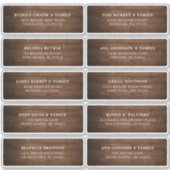 Rustieke Houten Schuur Bruiloft Gast Naam Adres La Sticker (Voorkant)