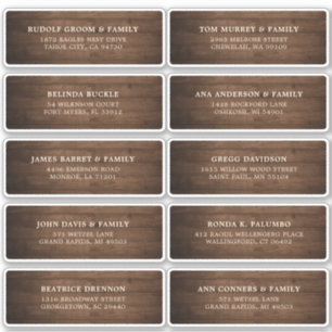 Rustieke Houten Schuur Bruiloft Gast Naam Adres La Sticker