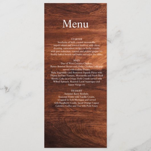 Rustieke Houten Schuur Graan Huwelijk Menu (Voorkant)