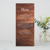 Rustieke Houten Schuur Graan Huwelijk Menu (Staand voorkant)