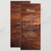 Rustieke Houten Schuur Graan Huwelijk Menu (Voorkant / Achterkant)