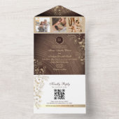 Rustieke Houten Schuur Huwelijks QR Code All In One Uitnodiging (Binnen)