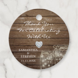 Rustieke houten schuur land hart bruiloft dank u bedankjes labels