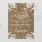 Rustieke Houten Schuur String Lichten Trouwinforma Informatiekaartje (Voorkant)