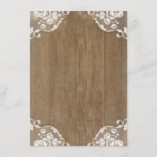 Rustieke Houten Schuur String Lichten Trouwinforma Informatiekaartje (Achterkant)