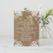 Rustieke Houten Schuur String Lichten Trouwinforma Informatiekaartje (Staand voorkant)