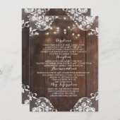 Rustieke Houten Schuur String Lichten Trouwinforma Informatiekaartje (Voorkant / Achterkant)