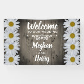 Rustieke Houten Schuur Trouwen Daisy Bloemen Welko Spandoek (Horizontaal)