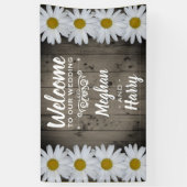 Rustieke Houten Schuur Trouwen Daisy Bloemen Welko Spandoek (Verticaal)