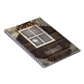 Rustieke Houten Schuur Venster & Lichten Landhuis Notitieboek (Rechterzijde)