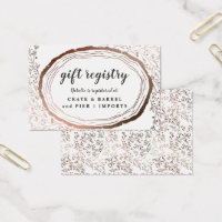 Rustieke Houten Slice Koper Gift Registry Insert K