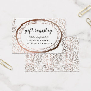 Rustieke Houten Slice Koper Gift Registry Insert K Visitekaartje