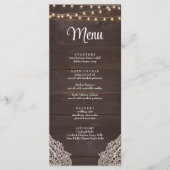 Rustieke Houten Slinger Licht Menu Kaart (Voorkant)