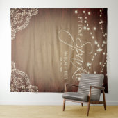 Rustieke Houten Slingerlampen Met Kant Custom Brui Wandkleed (In Situ (horizontaal))