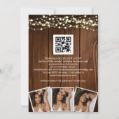 Rustieke houten slingerlampjes 3 foto's QR-code br Kaart (Achterkant)