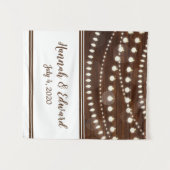 Rustieke houten slingerlicht aangepaste trouw wandkleed (Voorkant (horizontaal))