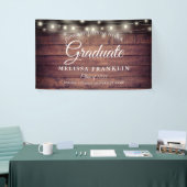 Rustieke houten slingerlichten Afstudeerbanner Spandoek (Beurs)
