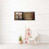 Rustieke houten slingerlichten afstudeerfoto banne spandoek (Insitu)