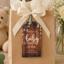 Rustieke houten slingerlichten Baby Shower bedankt