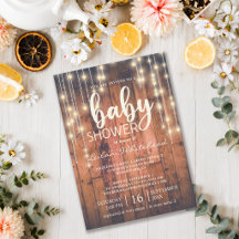 Rustieke houten slingerlichten baby shower