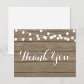 Rustieke houten slingerlichten bedankkaart (Voorkant / Achterkant)
